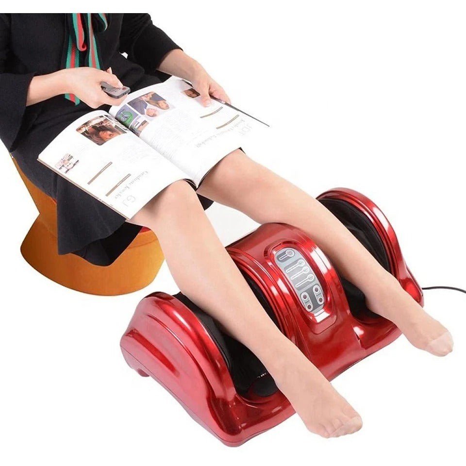 Advanced Foot and Calf Massager Machine with Heat, 3D Kneading Shiatsu Roller, Air Compression SPA, Remote Control