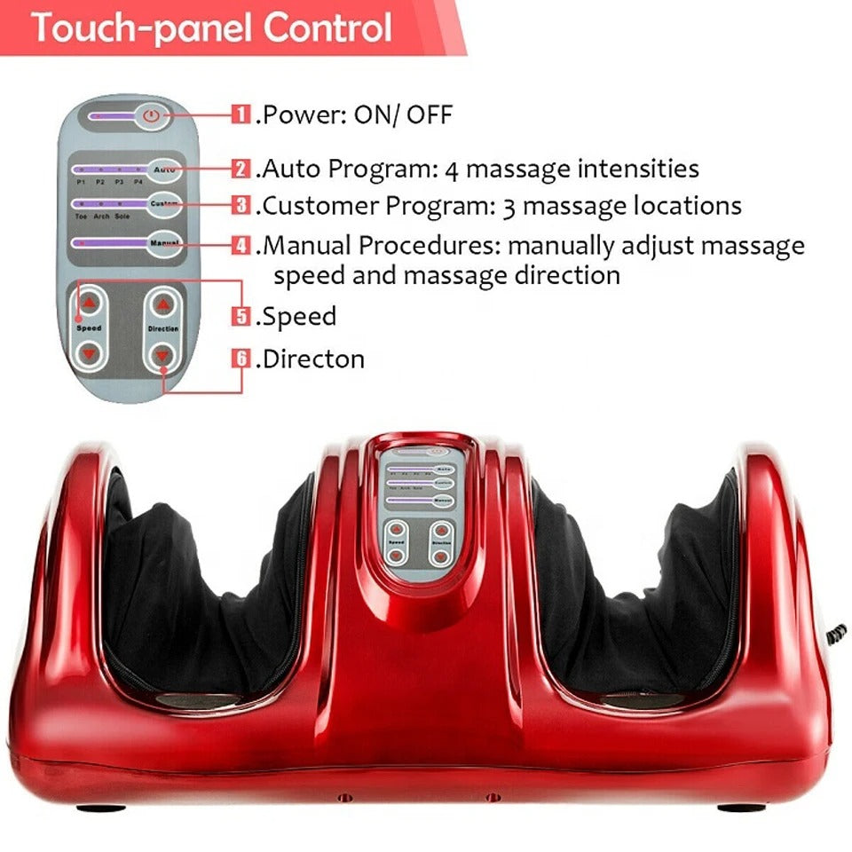 Advanced Foot and Calf Massager Machine with Heat, 3D Kneading Shiatsu Roller, Air Compression SPA, Remote Control