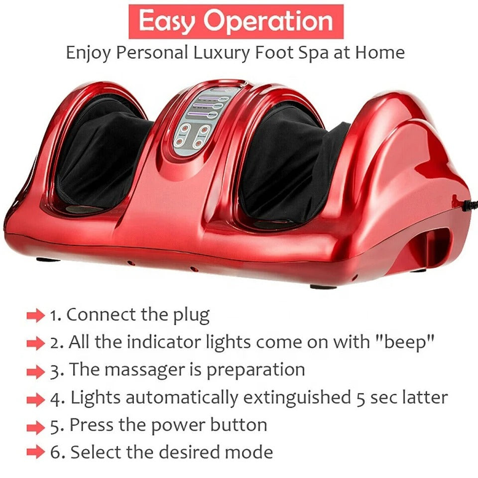 Advanced Foot and Calf Massager Machine with Heat, 3D Kneading Shiatsu Roller, Air Compression SPA, Remote Control