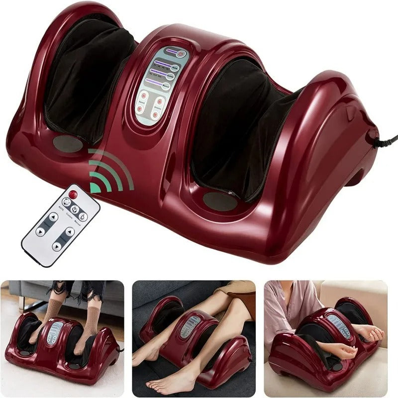 Advanced Foot and Calf Massager Machine with Heat, 3D Kneading Shiatsu Roller, Air Compression SPA, Remote Control